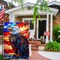 4th of July Patriotic Garden Flag for Outside 12×18 Inch Double Sided Memorial Day Independence Day Garden Flags with American Eagle Glass Style